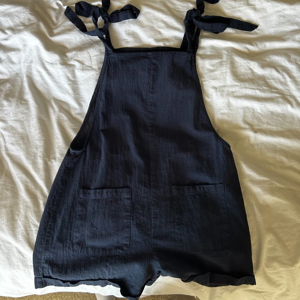 Navy Linen Romper